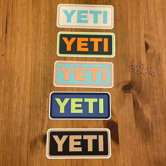Brand new 4  Sets of  5 YETI stickers Camping Outdoors get yours!! - Picture 2 of 5